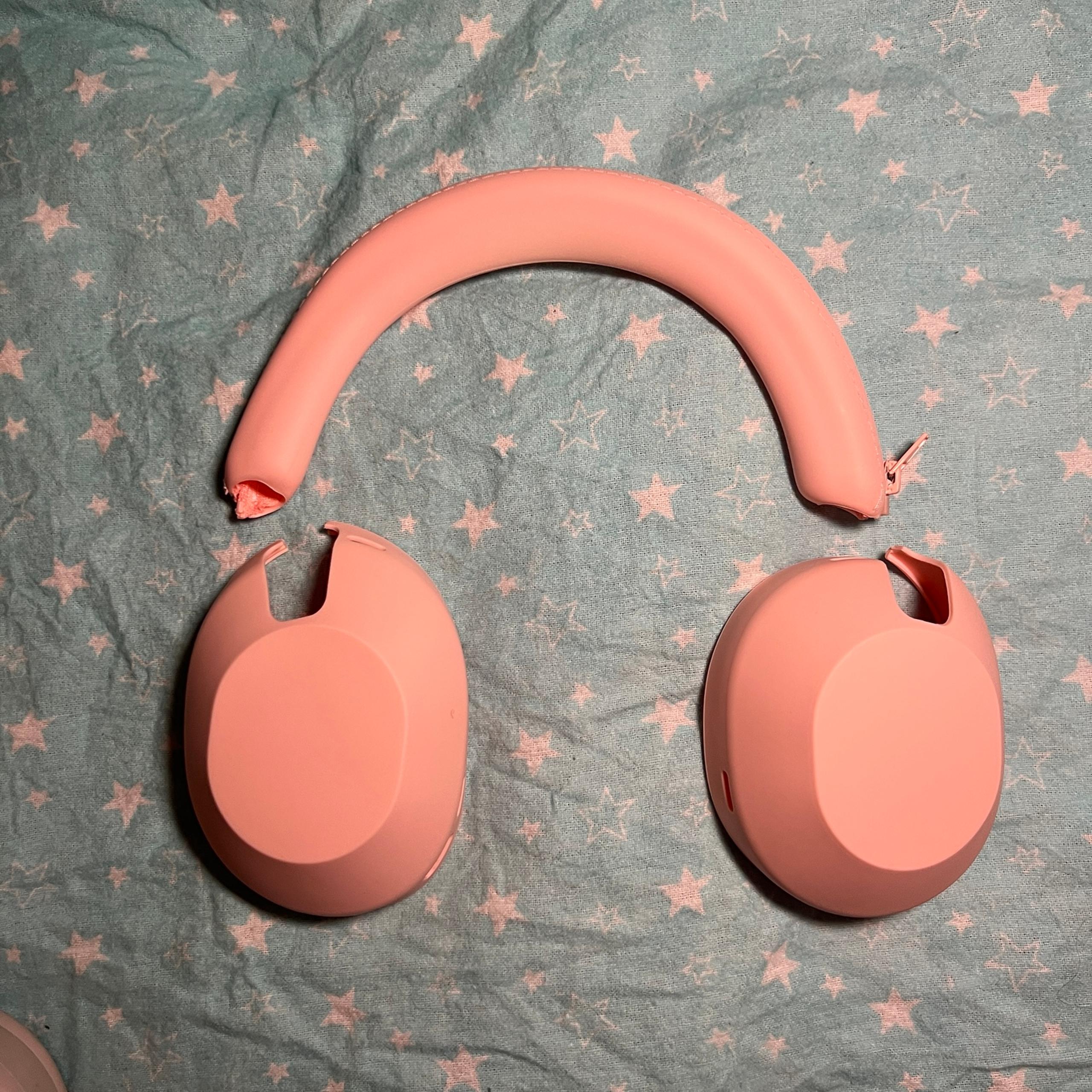 Light Pink Silicone Headphone Covers For Sony WH-1000XM5 Preowned