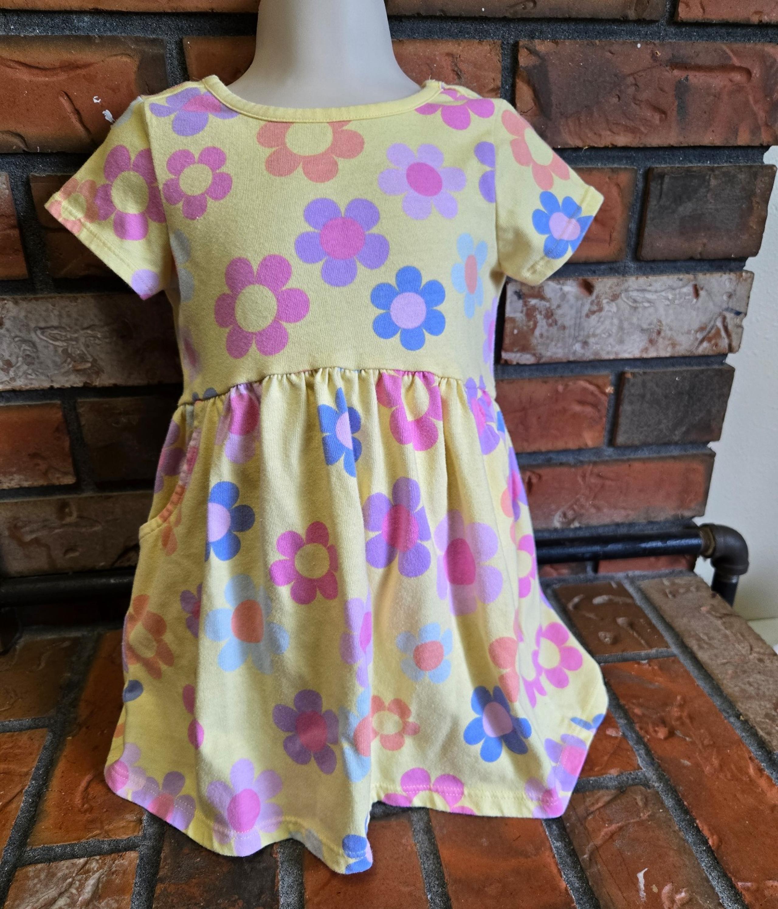 Retro Floral Yellow Dress