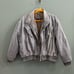 Vintage 90’s Gray Denim Bomber Jacket Lined Mens Small