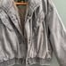 Vintage 90’s Gray Denim Bomber Jacket Lined Mens Small