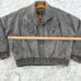 Vintage 90’s Gray Denim Bomber Jacket Lined Mens Small