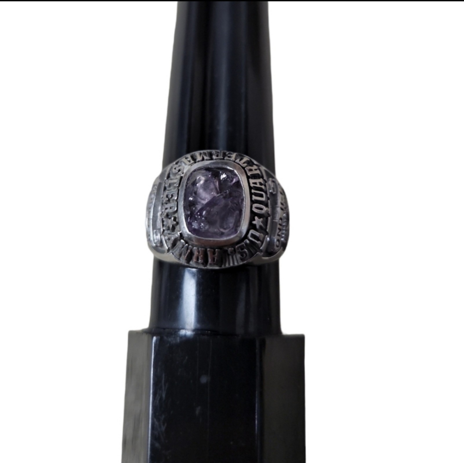 Size 15 US Army Quarter Master OND 11-12 Cracked Gemstone Ring