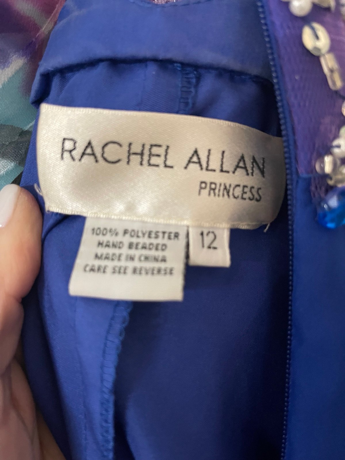 Beautiful royal blue Rachel Allan size 12 prom dress