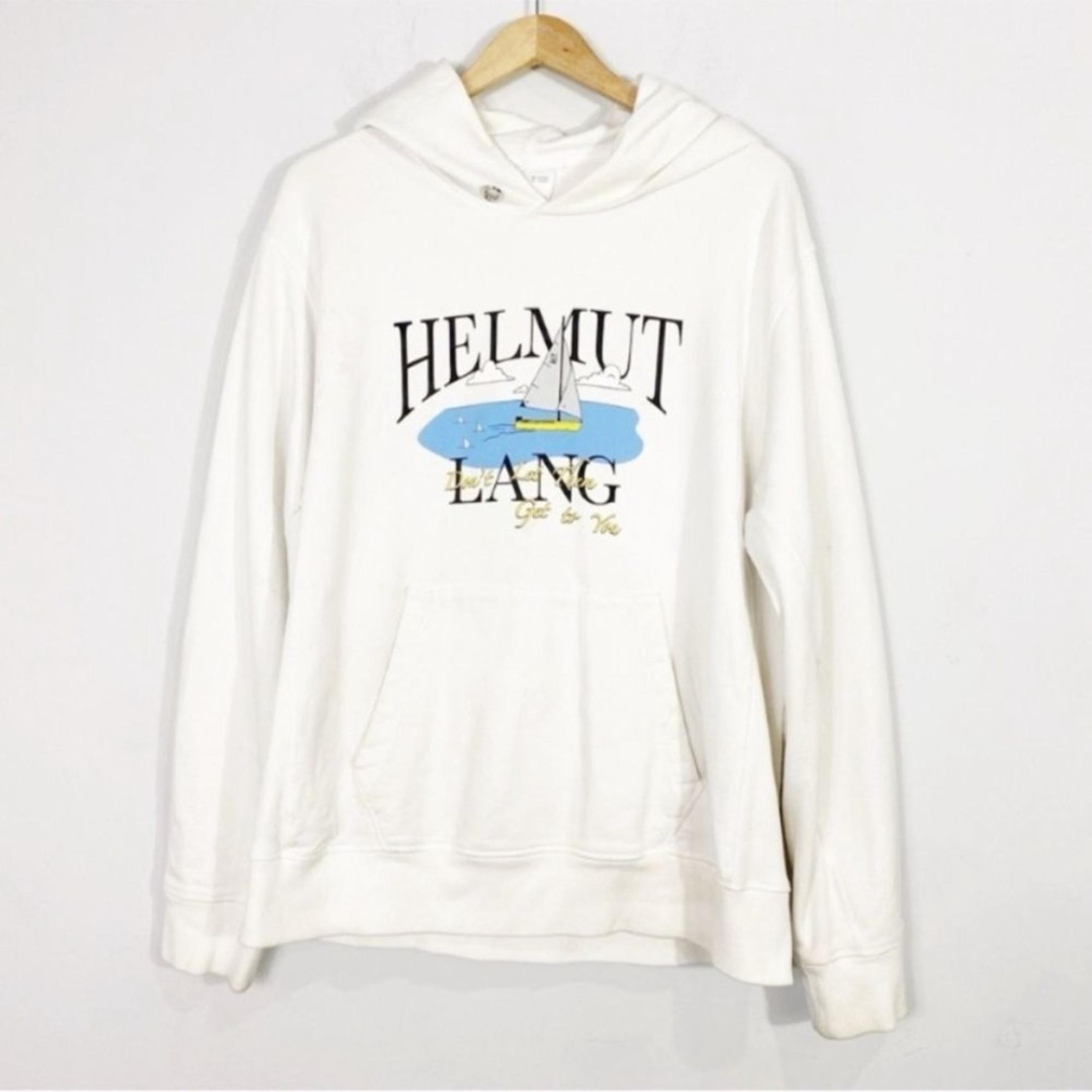 HELMET LANG  x Saintwoods Ocean Logo-Print Cotton  Hoodie XL Man / XXL Woman