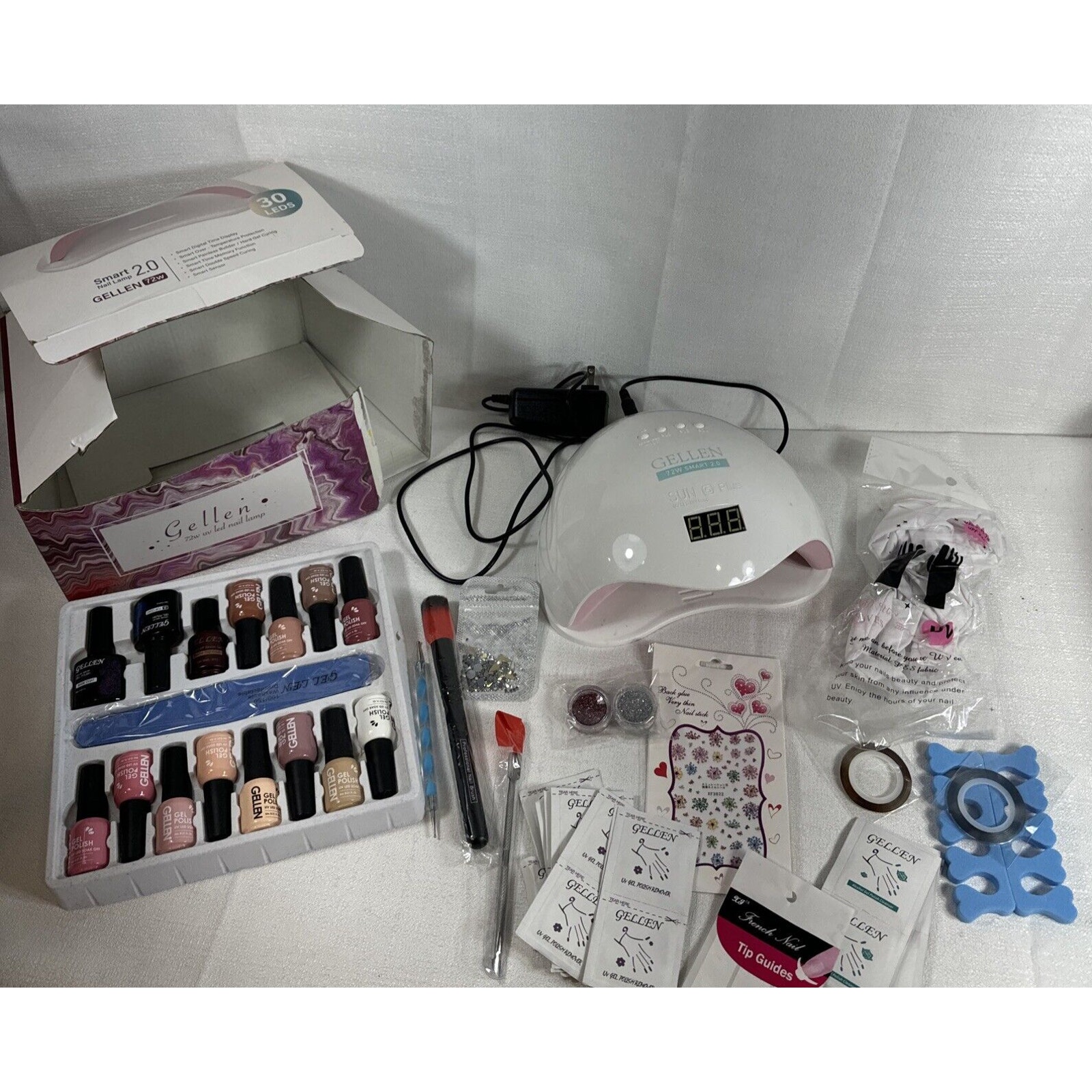 Gellen UV LED Nail Light Smart 2.0 Gel Nail Lamp 72w with several accessories**