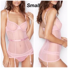 victoria secret garter slip panty set Sm