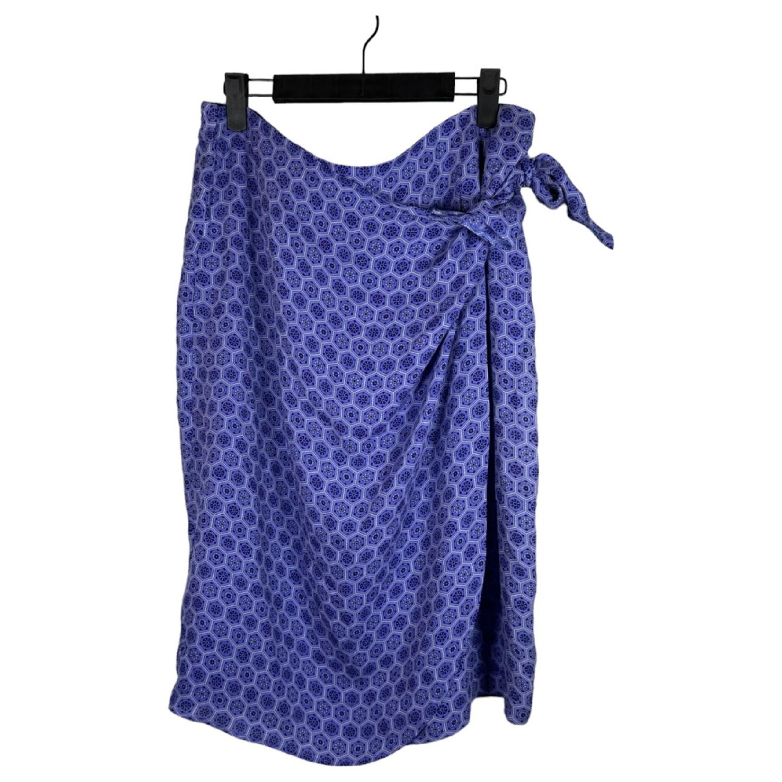 Diane Von Furstenberg DVF Vintage Purple Silk Faux Wrap Skirt Size 16 NEW