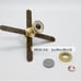 1/12 Dollhouse Miniature Battery Ceiling Fan Light With One Flower And 4 Blades