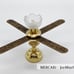 1/12 Dollhouse Miniature Battery Ceiling Fan Light With One Flower And 4 Blades