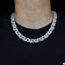 14K Gold Finish Simulated Diamond Moissanite Infinity Cuban Link Chain (16 -20 )