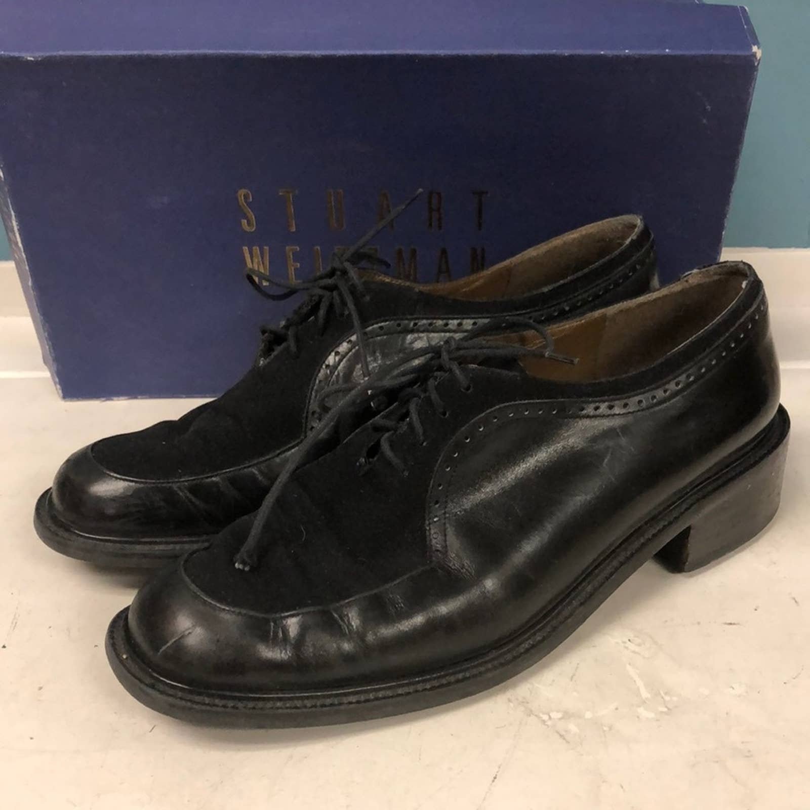 Vtg Stuart Weitzman VIRILE leather lace up shoes men’s size 7.5