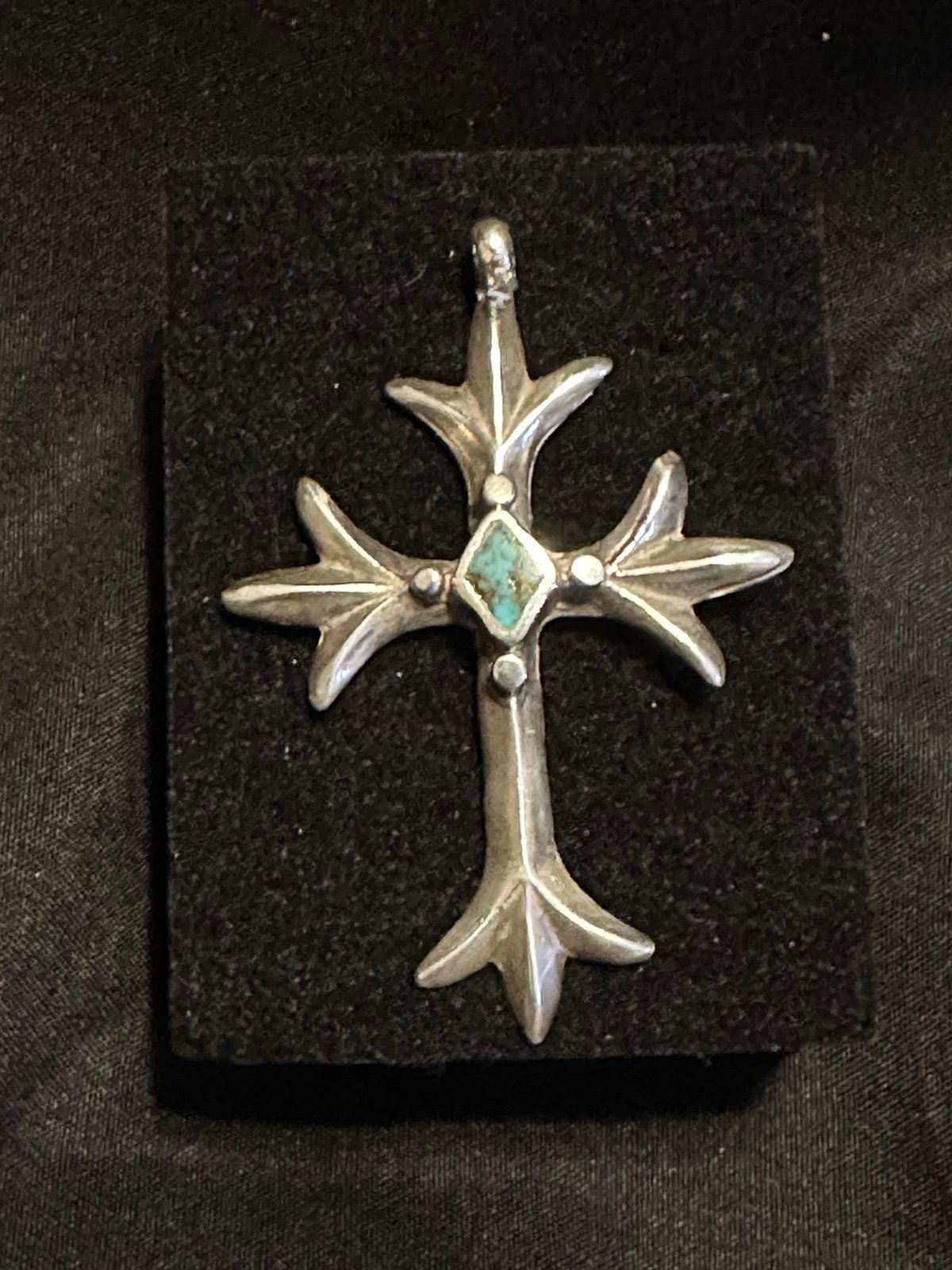 Sterling Silver & Turquoise Cross Pendant