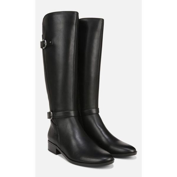 Naturalizer Knee High Boots Size 9.5 Black Block Heel Buckle Detail NEW