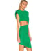 Ronny Kobo Kyle Asymmetric Cutout Ruched Green Sleeveless Mini Dress NEW XS