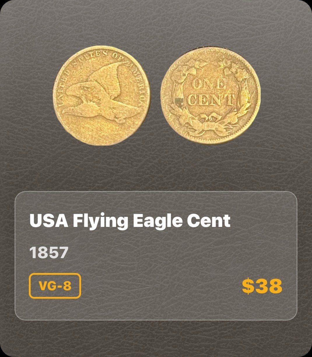 1857 Flying Eagle Cent lot# 1094