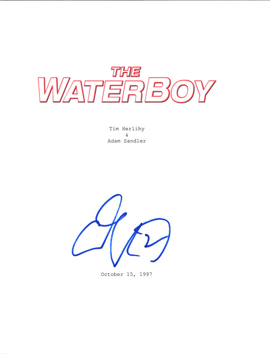 Adam Sandler Signed Autograph Waterboy Script