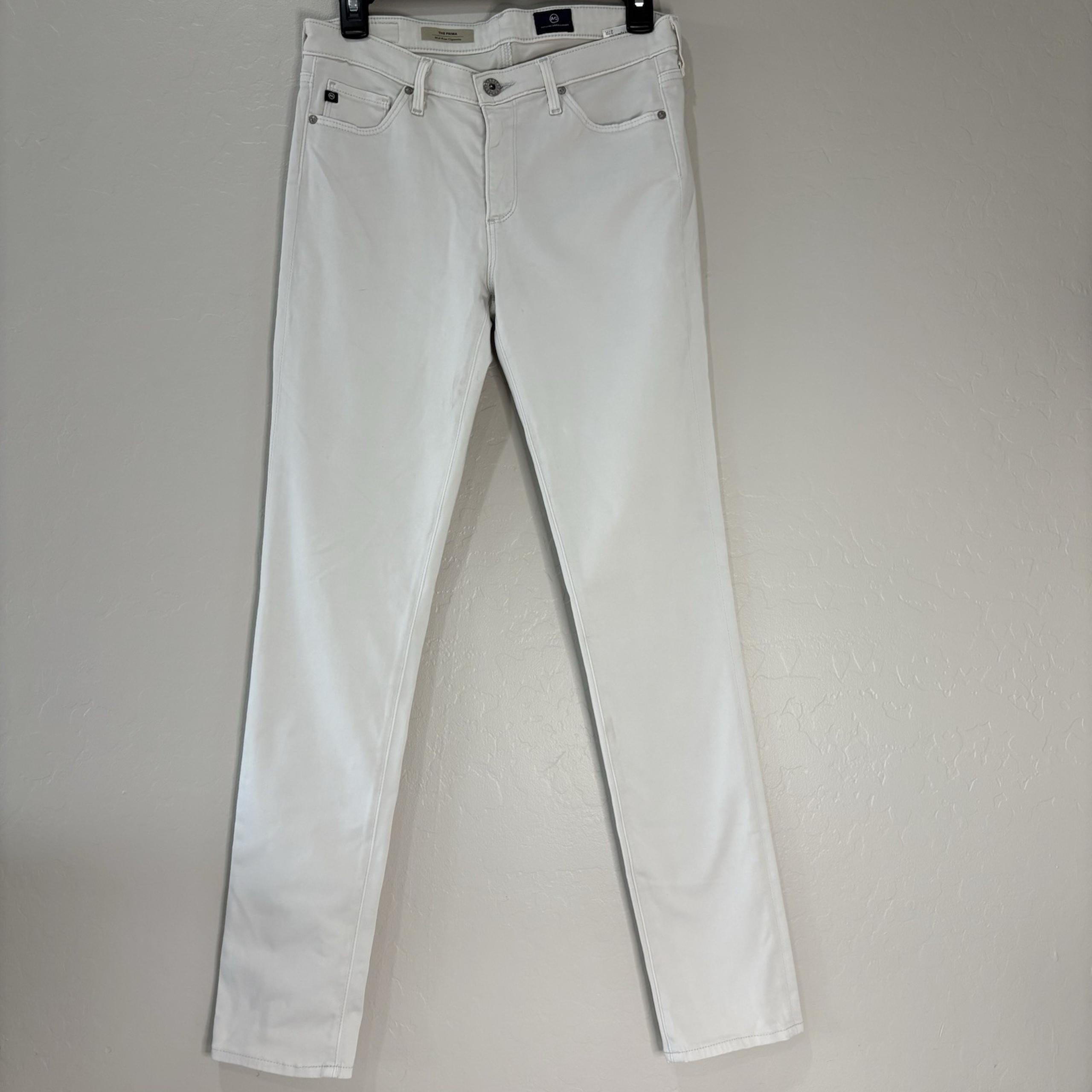 New Pants Women's 27R Ivory The PRIMA Cigarette Leg NWT - AG Adriano Goldschmied