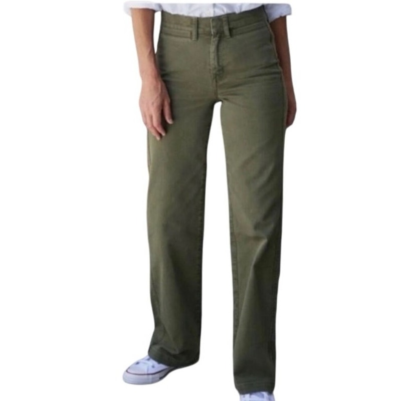 AYR The Special Sauce High Rise Straight Leg Jeans in Nori Green-Size 32 Short