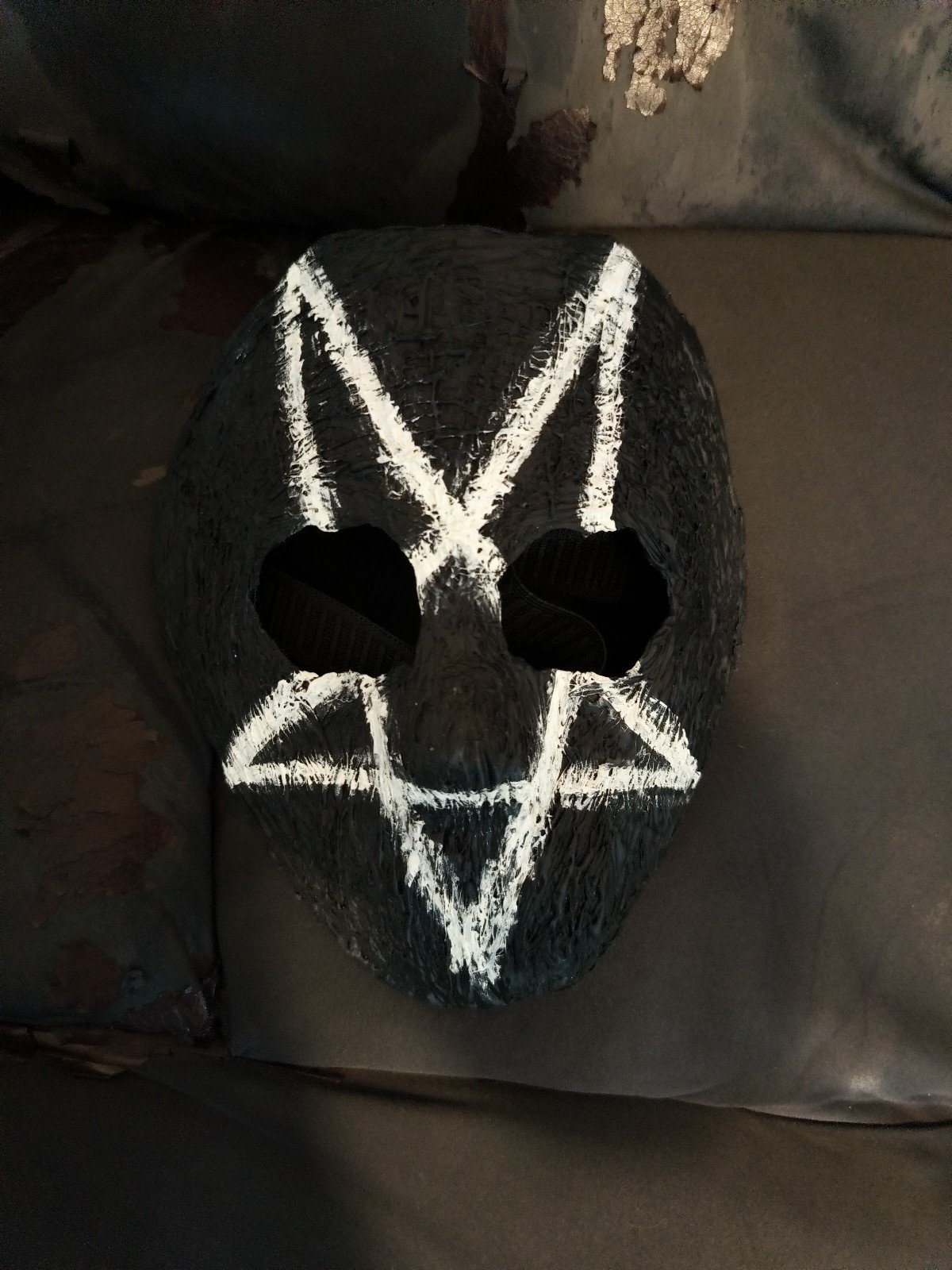 Black Jason Hockey Mask Pentagram design 666 Halloween Friday the 13th