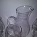 HandBlown Style Clear Glass Pitcher & Wine Glasses/ Goblets Set