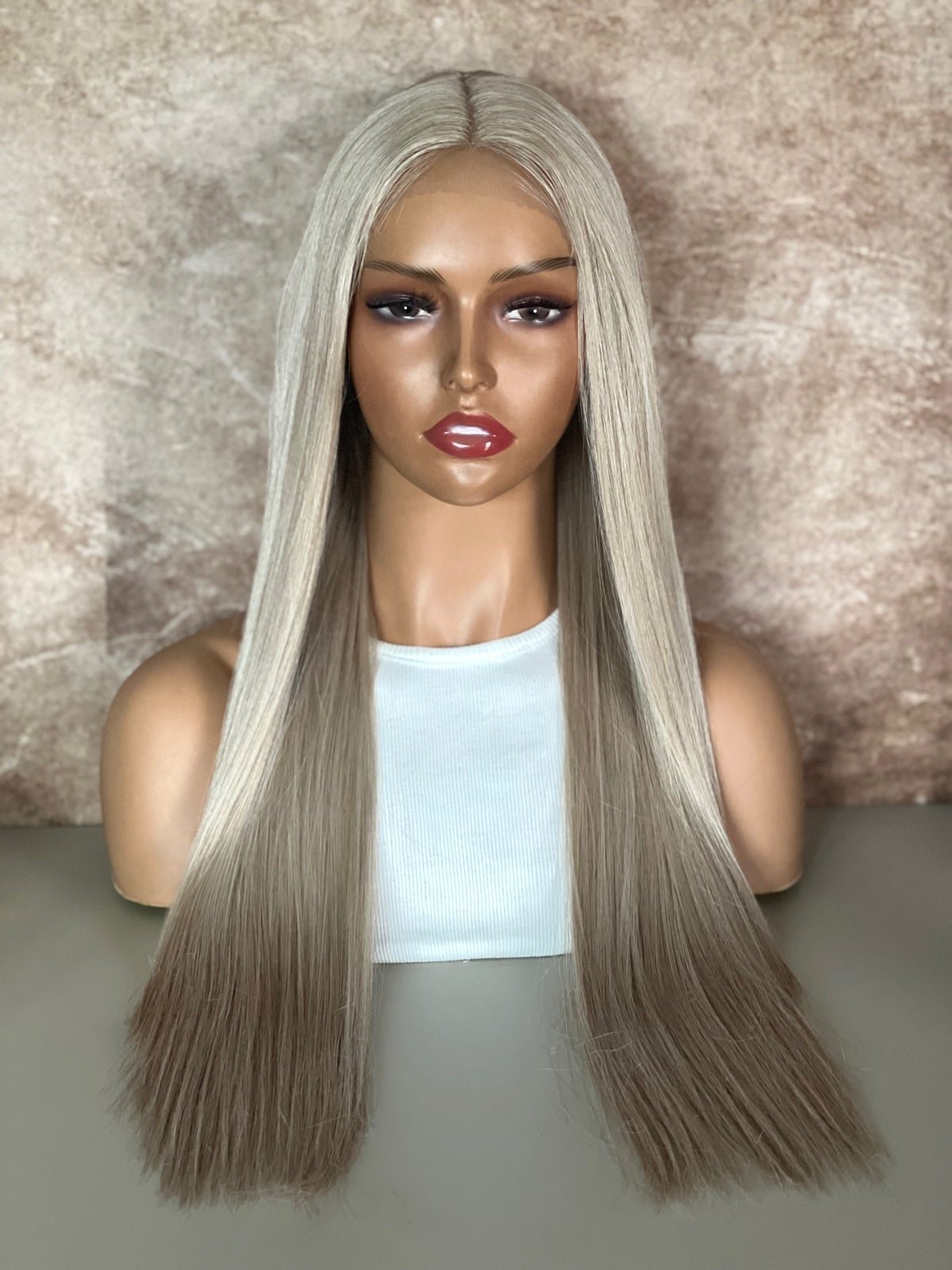 Ash Blonde Straight Lace Front Wig