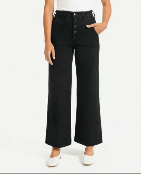Everlane Wide Leg Jean 29 Ankle Black