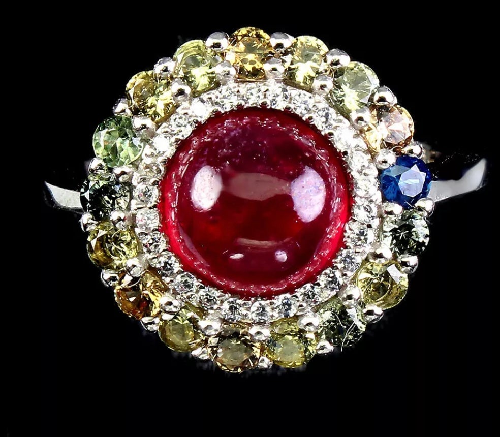 Genuine Ruby and Sapphire Ring size 7