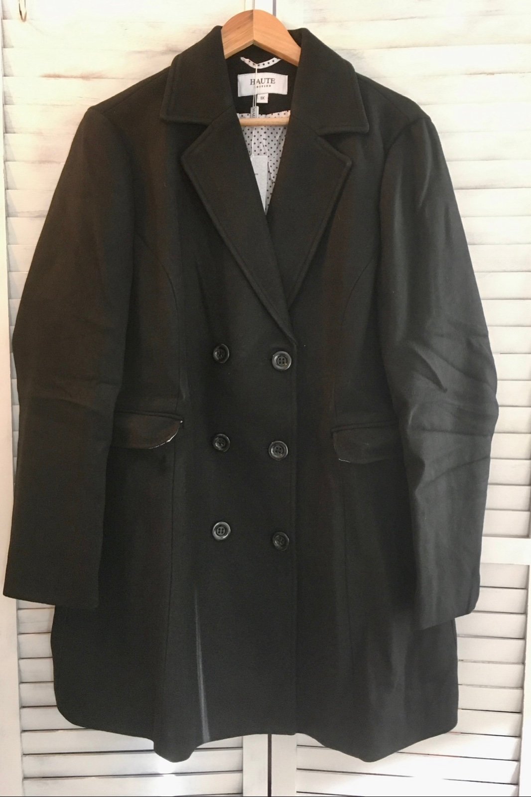 Black Wool Coat, 1X