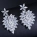 Beautiful White Crystal Cluster Earrings, Crystal Cluster Statement Earrings