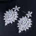 Beautiful White Crystal Cluster Earrings, Crystal Cluster Statement Earrings
