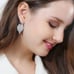 Beautiful White Crystal Cluster Earrings, Crystal Cluster Statement Earrings