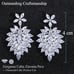 Beautiful White Crystal Cluster Earrings, Crystal Cluster Statement Earrings