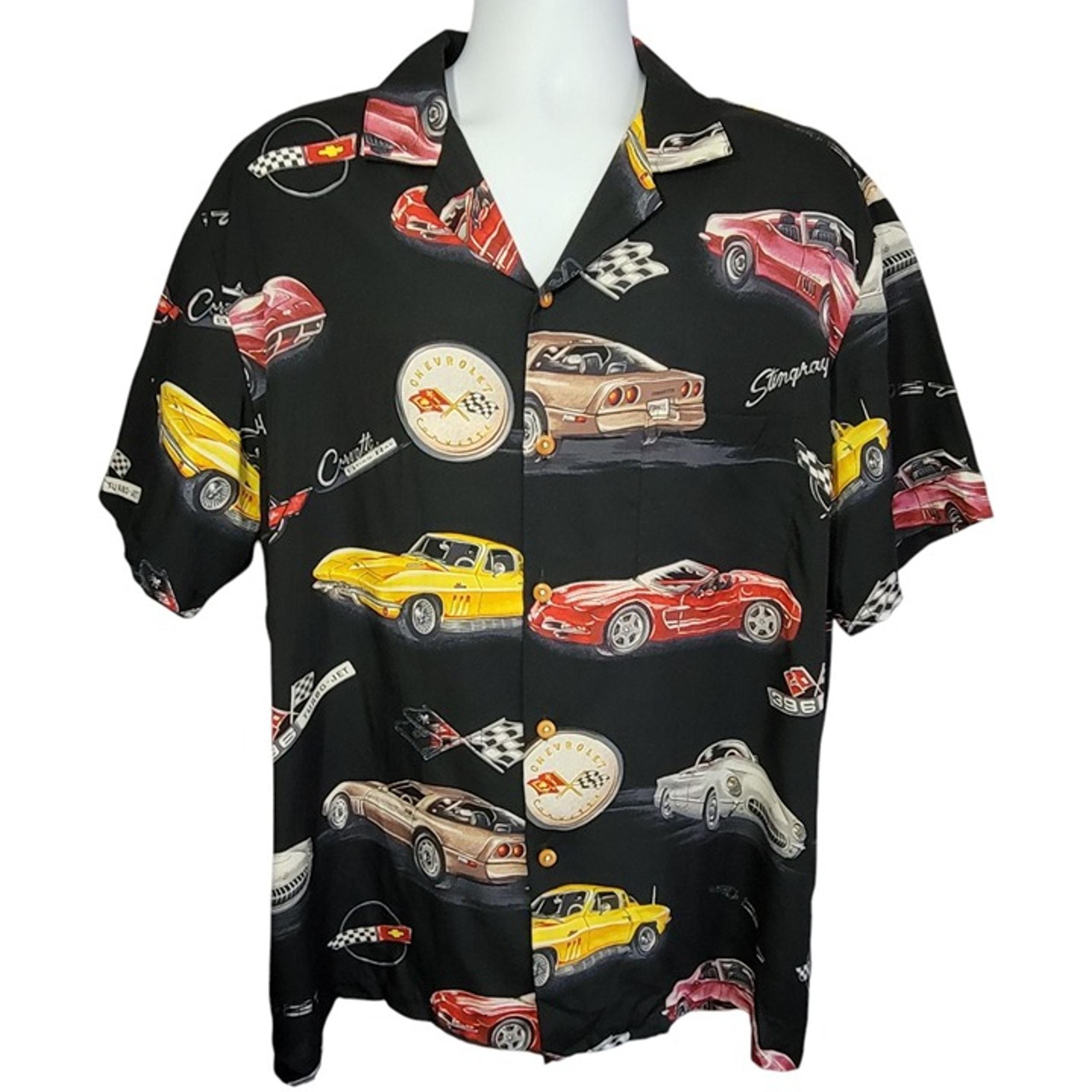 Paradise Found Shirt Chevy Cars Mens Size Large Made in Hawaii Corvette Stingray