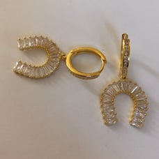 Horseshoe 925 silver crescent earrings