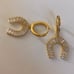 Horseshoe 925 silver crescent earrings