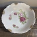 VTG Porcelain bowl red/pink roses 9” Shabby Chic Rare Gold Gilding