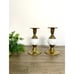 Elegant Vintage Brass & Hobnail Milk Glass Candleholders – Set of 2