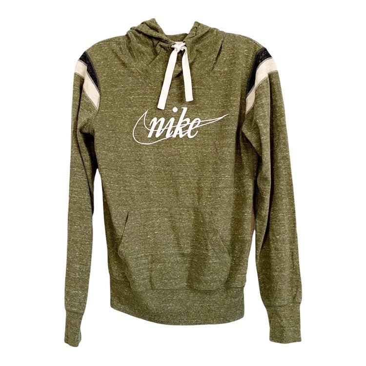 Nike Classic Center Swoosh Hoodie Heathered Green. SZ S