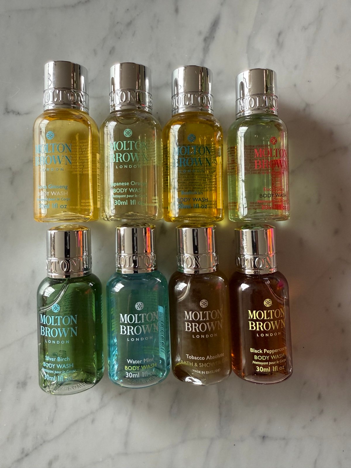 Molton Brown TBath & Shower Gel Gift Collection Travel Sz 8 pcs