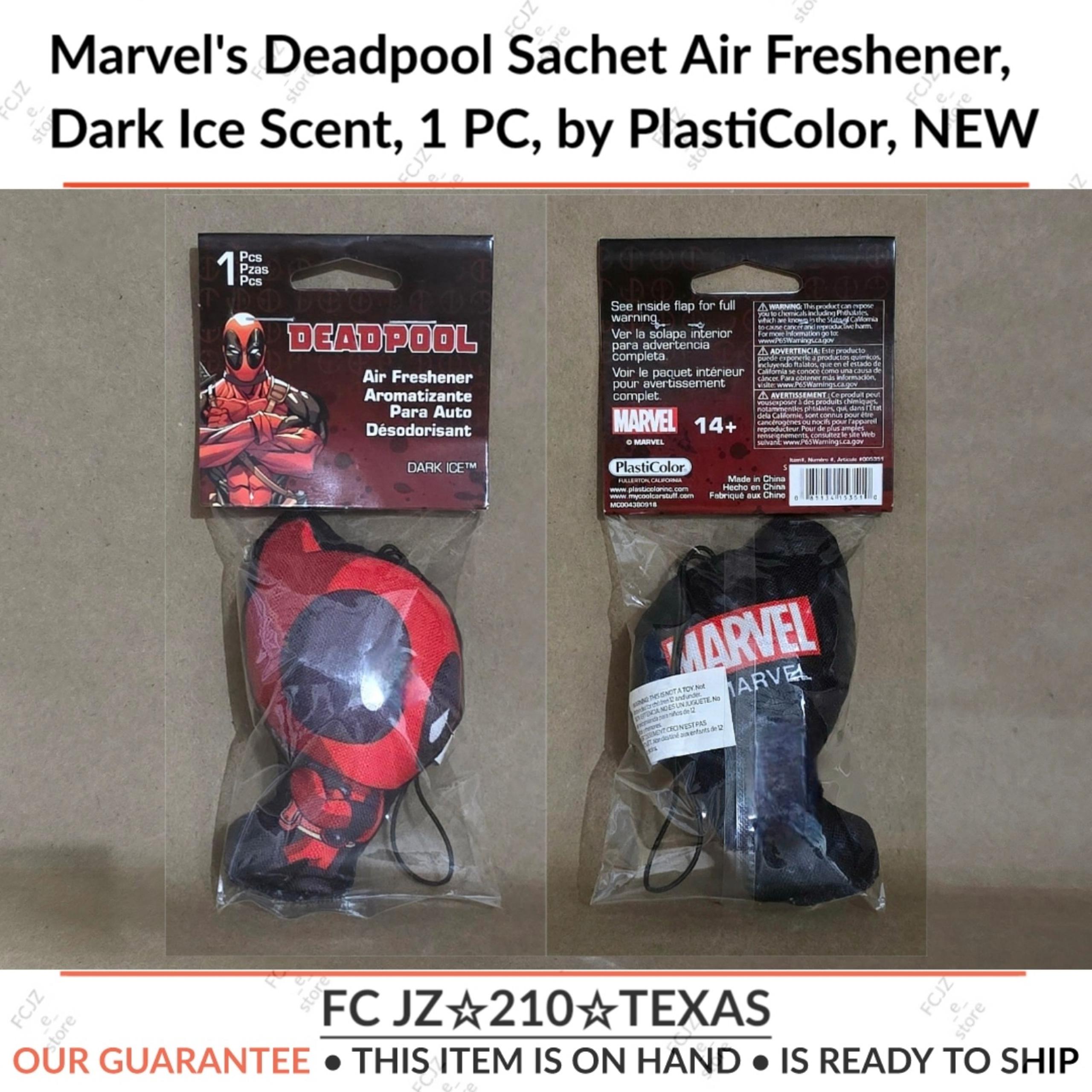 Marvel's Deadpool Sachet Air Freshener,Dark Ice Scent, 1 PC, by , NEW - PlastiColor