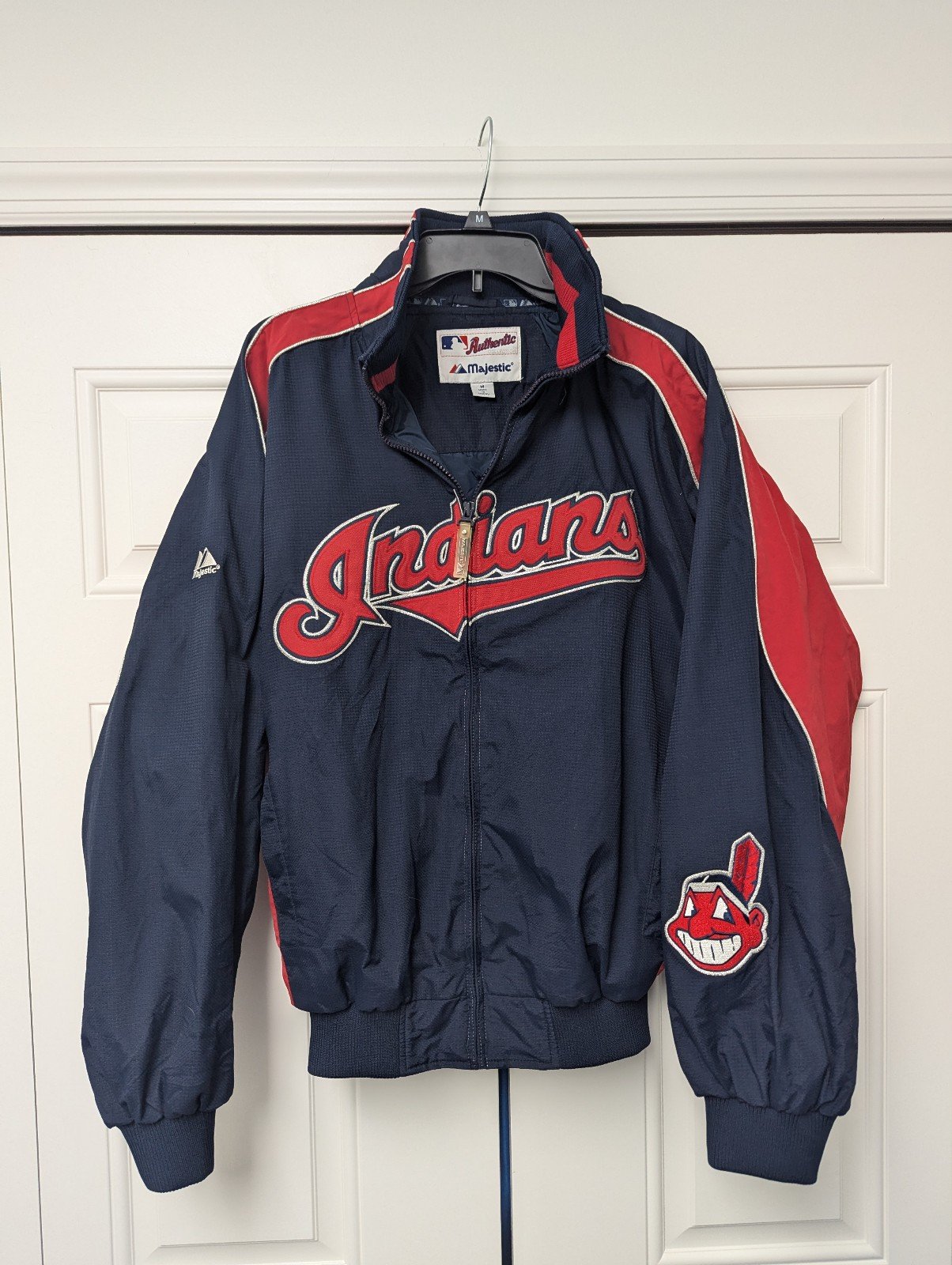 Majestic Collection Authentic Cleveland Indians Jacket Mens M Vintage