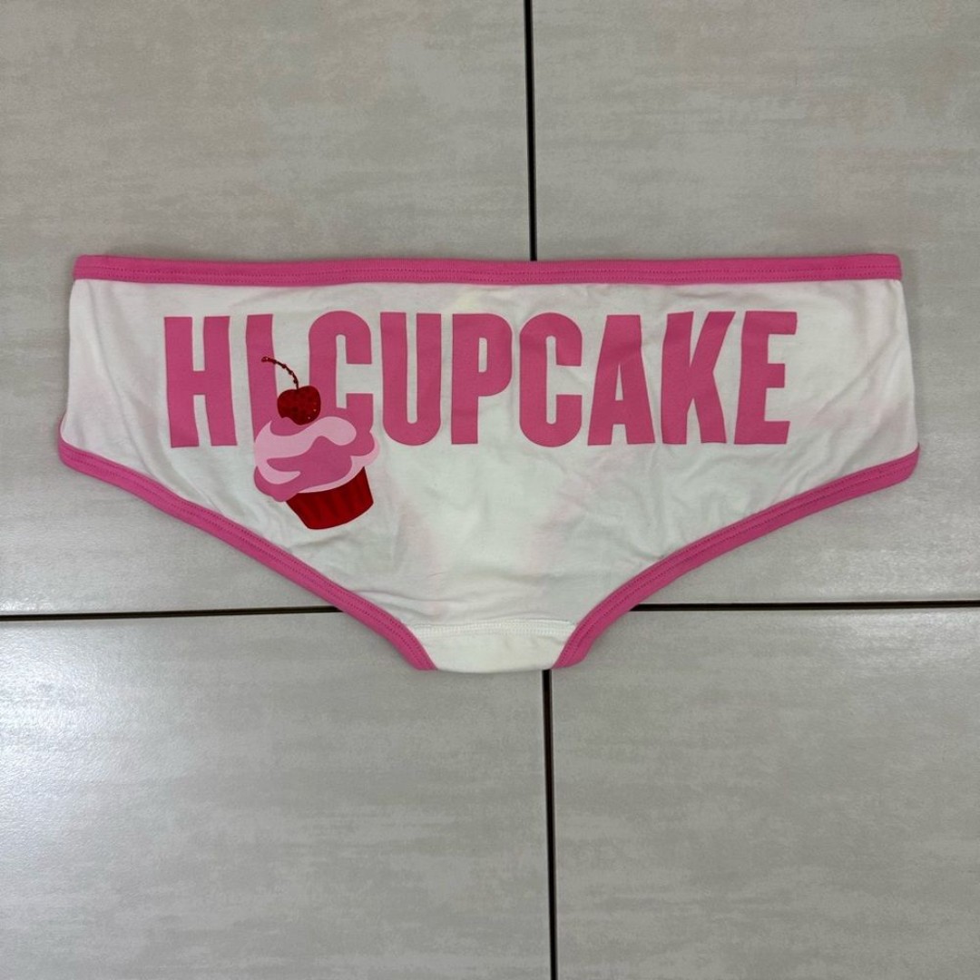 NWT 2009 PINK Victorias Secret Hi Cupcake White Pink Hipster Panty