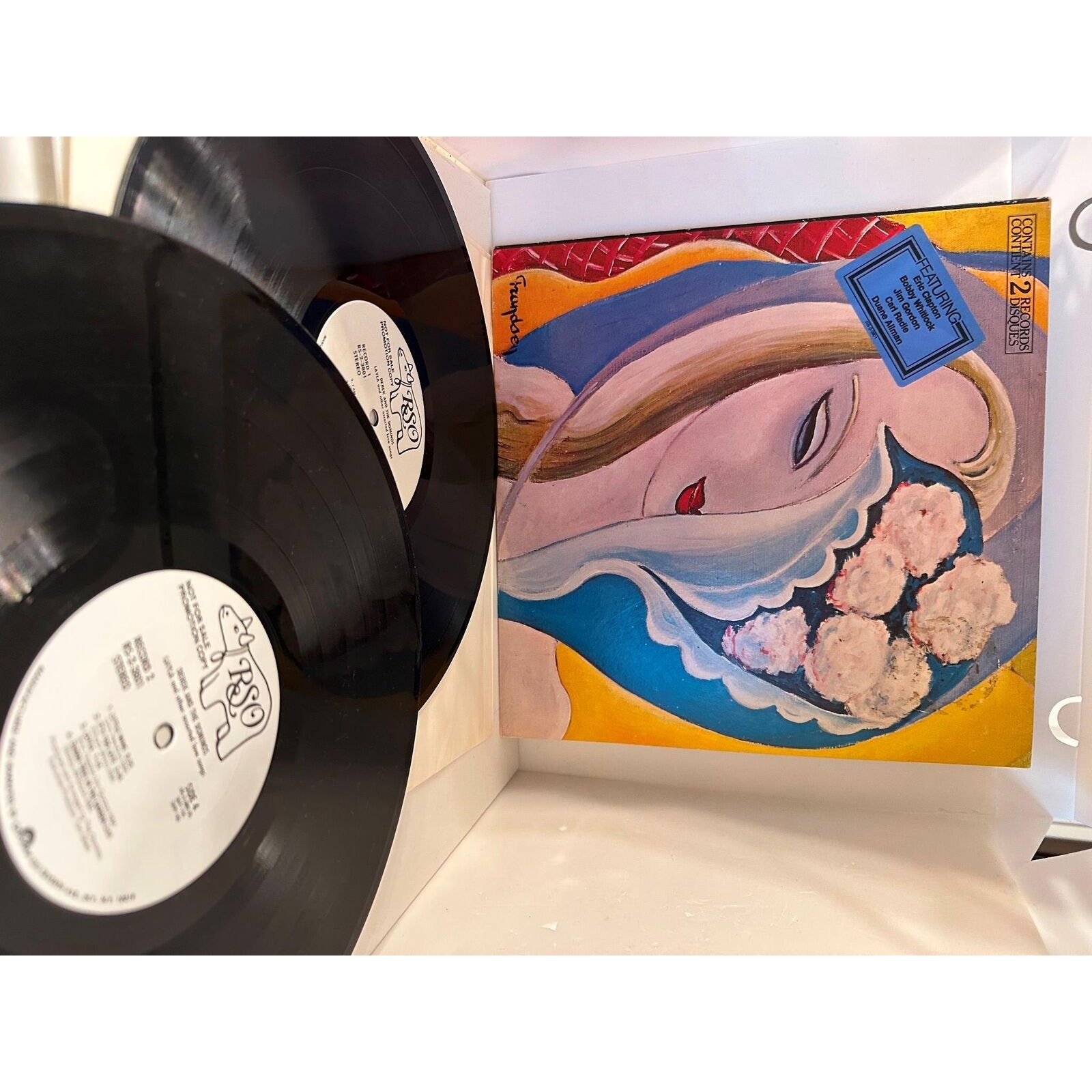 Derek And The Dominos Layla Eric Clapton White Label Promo 2 LP Hype Sticker