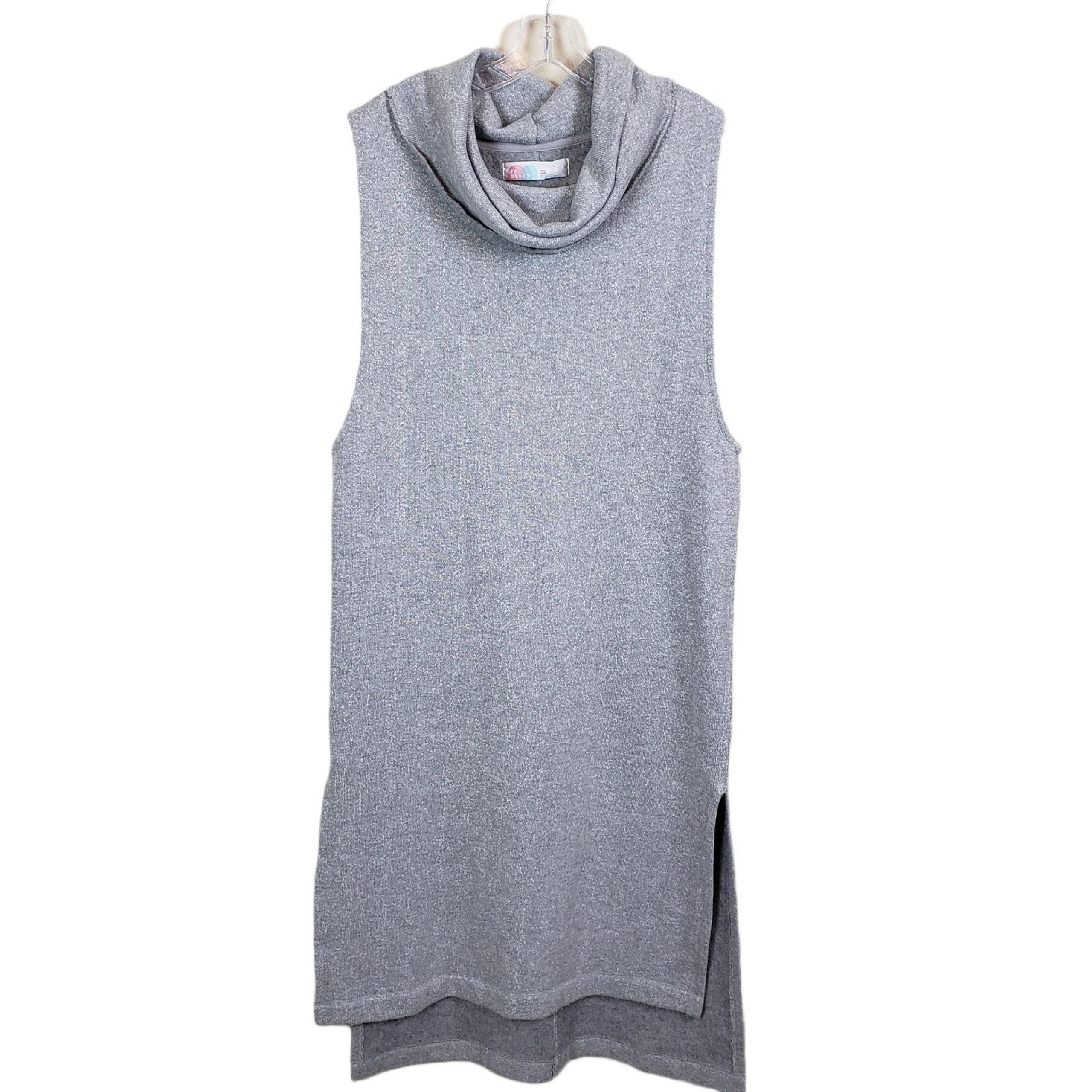 FP Beach Gray Cowl Neck  Side Slit Sleeveless High Low Tunic Dress  Size XS