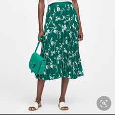 JAPAN EXCLUSIVE floral pleated midi skir