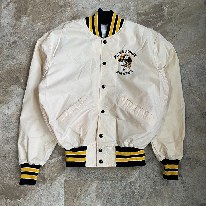 VINTAGE PITTSBURGH PIRATES BOMBER JACKET MEN'S MEDIUM EMBROIDERED VARSITY COAT