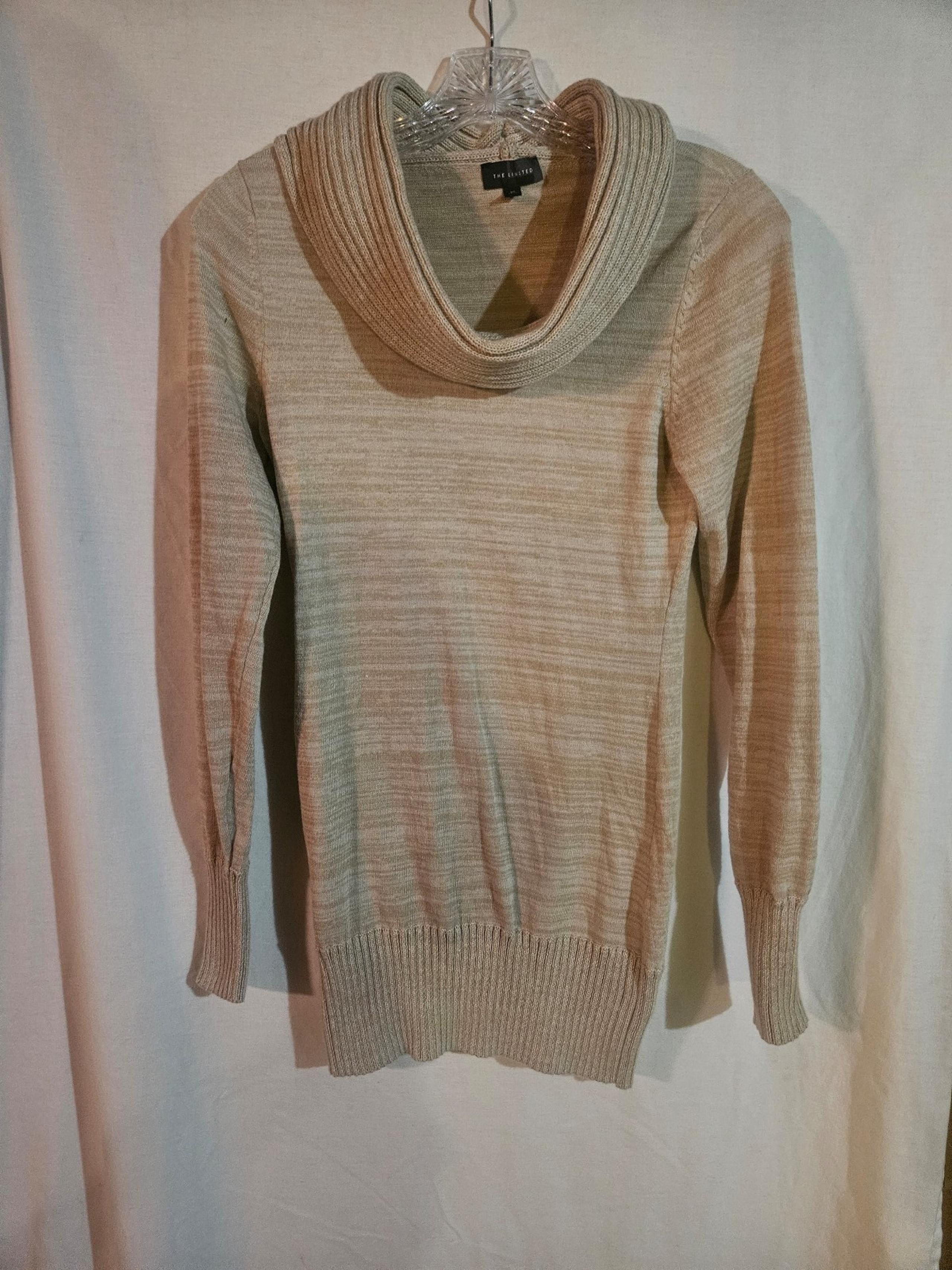 The Limited Women's Cowl Neck Long Sleeve Sweater In Tan Size XS