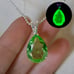 UV Reactive Uranium Sterling Silver Teardrop Necklace