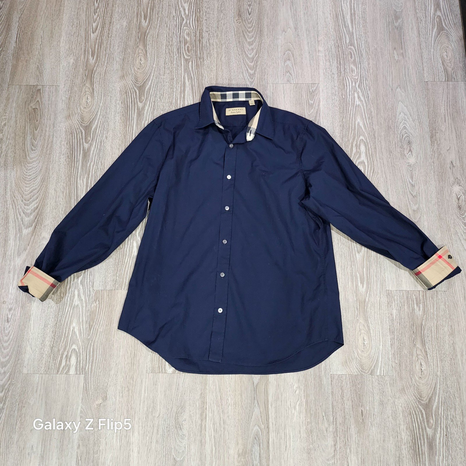 Burberry Men's Navy Blue Shirt