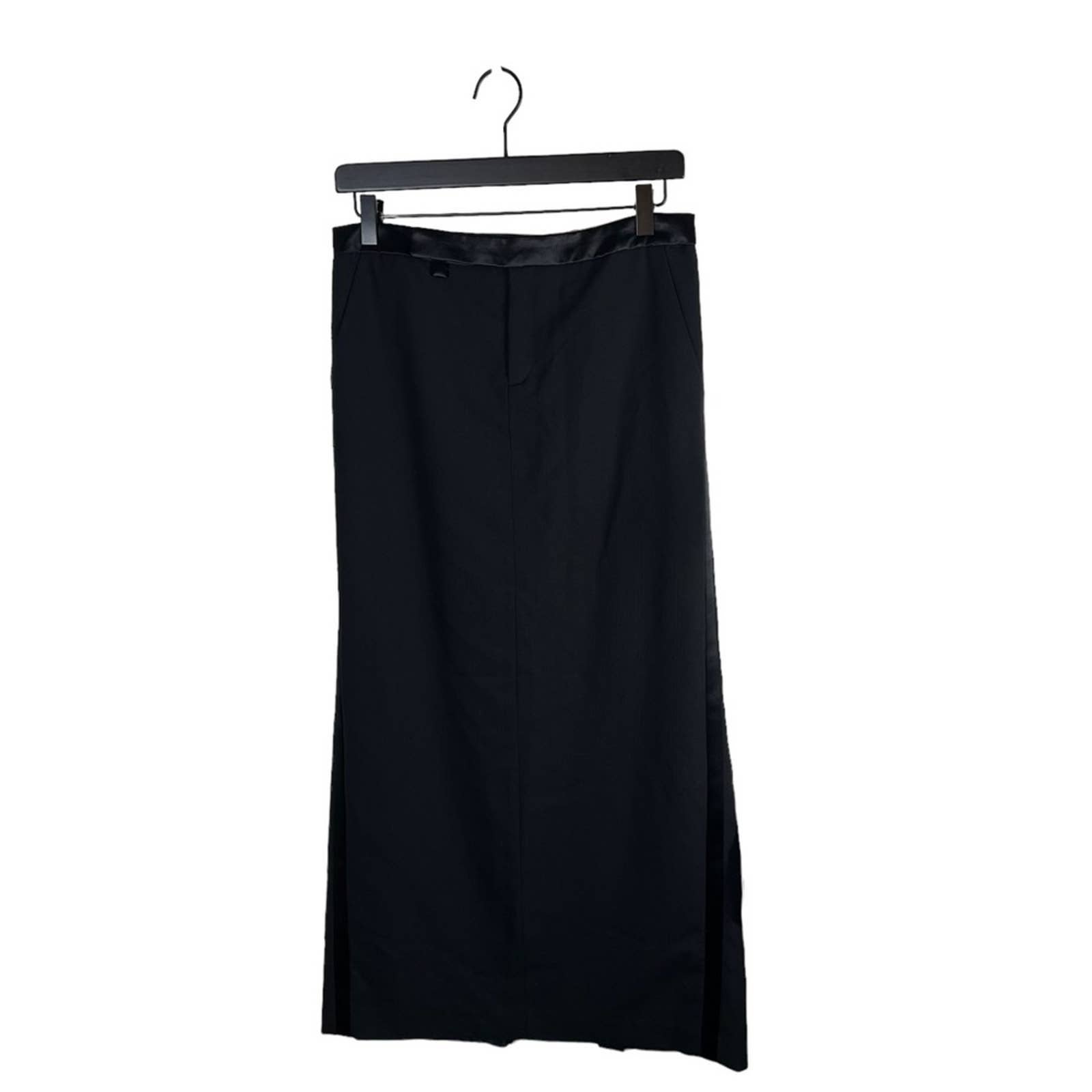 Ralph Lauren Wool Midi Pencil Skirt with Satin Details